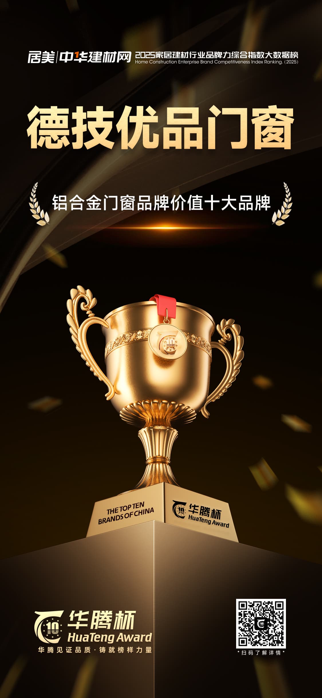 光荣加冕！德技优品<font color='red'>门窗</font>荣膺 “2025 华腾杯铝合金<font color='red'><font color='red'>门窗</font><font color='red'>品牌</font></font>代价十大<font color='red'>品牌</font>”